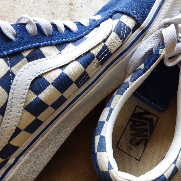 Vans Old Skool Blue Checkerboard Size 8 womens/Size 6.5 mens shoes - Picture 6 of 9